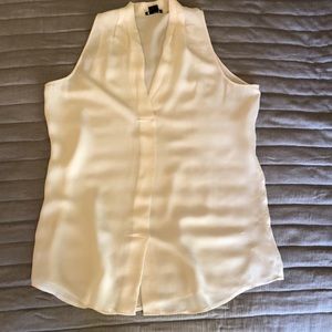 Theory silk sleeveless blouse ivory size large
